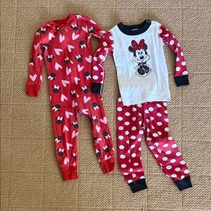 Hanna Andersson Minnie Mouse Pajama bundle 3T